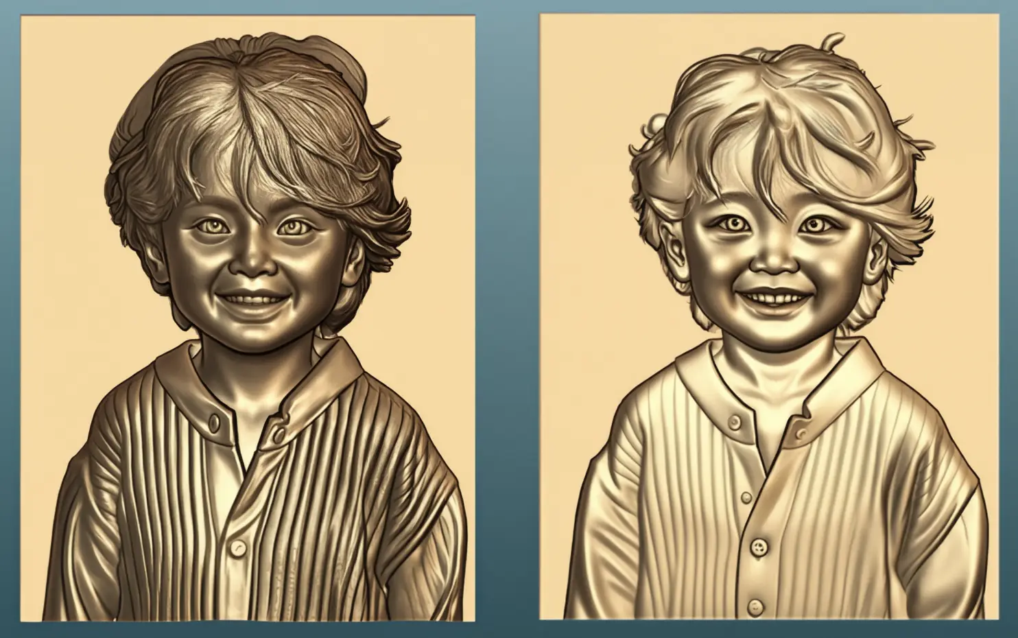 深浅浮雕效果对比