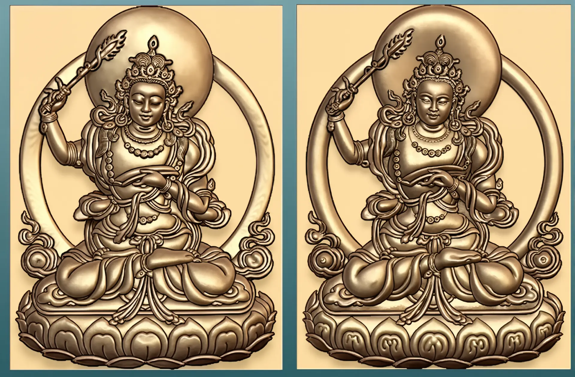 深浮雕佛像对比